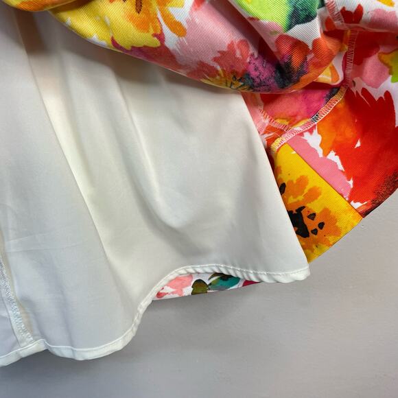 Eliza J Floral Fit and Flare Faille Sleeveless Open Back Classic Dress womens 2 - Picture 11 of 14